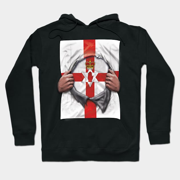 Northern Ireland Flag English Flag Ripped - Gift for Irish From Northern Ireland Hoodie by Country Flags